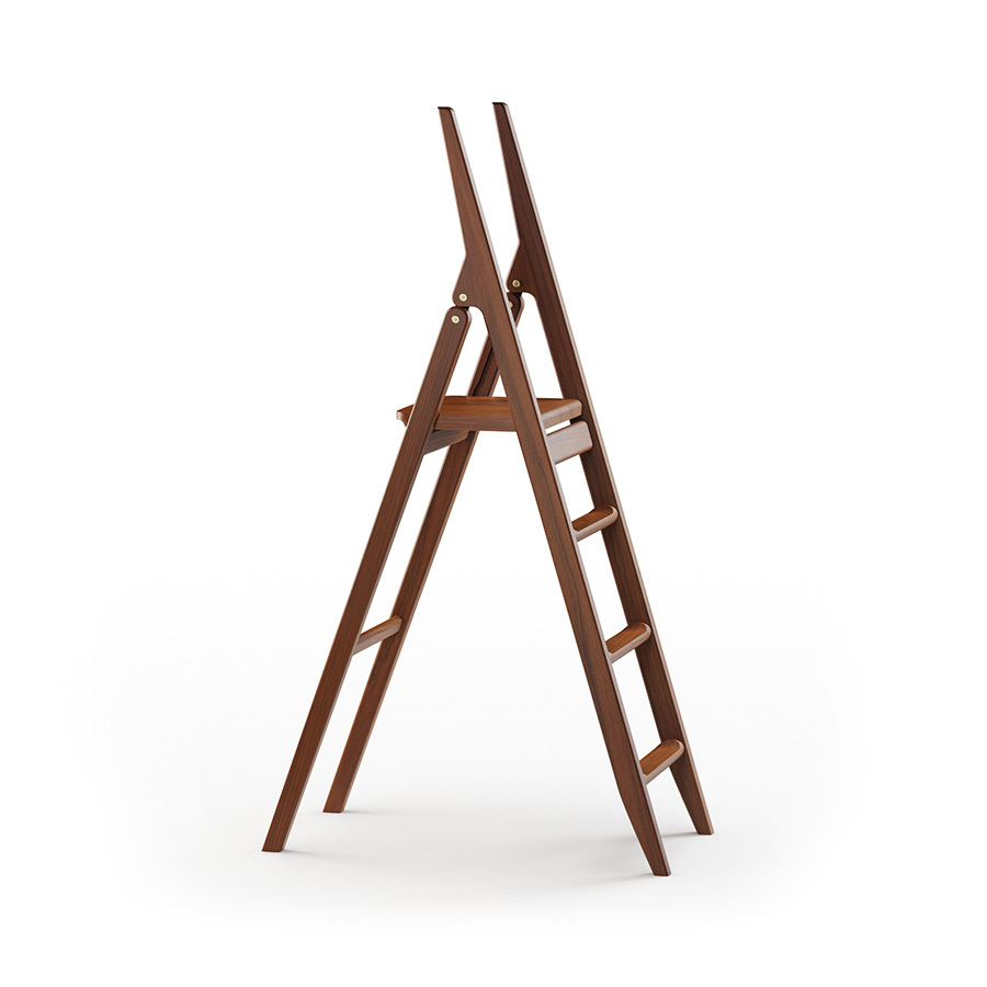 Natural  Buildings「The Ladder」 美麗装丁 LA034 5 1/2 Foot Natural Wood Ladder Prop Rental - ACME Brooklyn